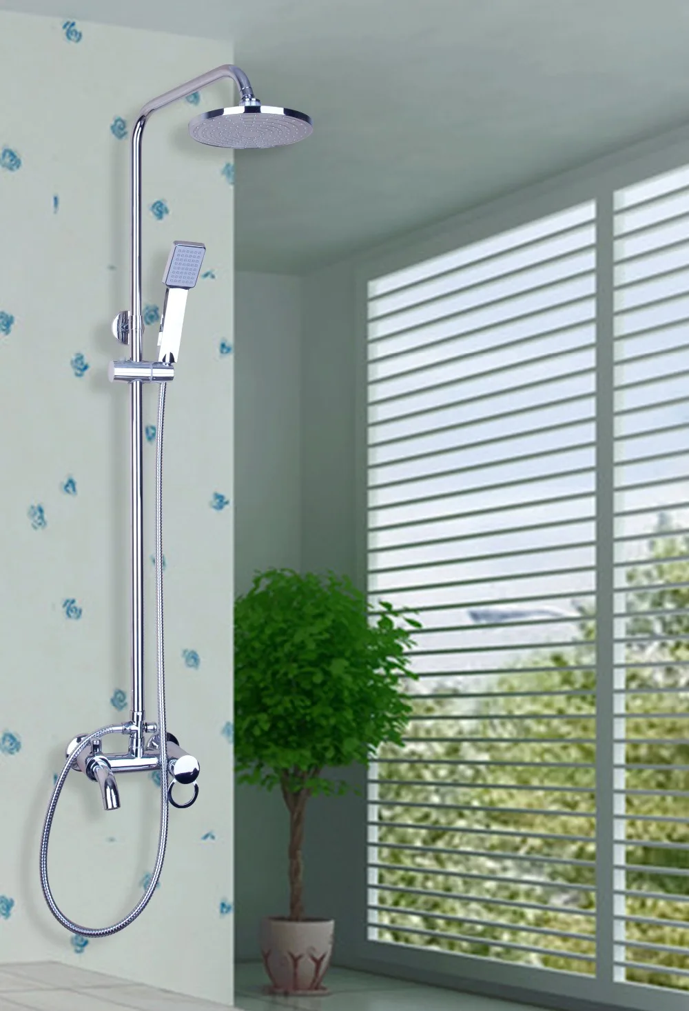 

Fashion Style Bathroom Faucet Chrome Single Handle Shower Set Wall Mounted Rainfall Shower Faucets Water Taps