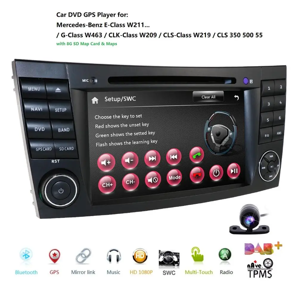 Автомобильный dvd-плеер с сенсорным экраном для Mercedes Benz E-Class W211 E200 E220 E300 E350 Авто Аудио Радио автомобильный мультимедийный монитор головное устройство