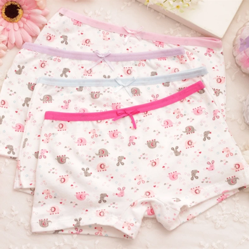 

4pcs/lot Cartoon girls briefs Panties 100% Cotton Short Pants Cartoon Panties Girls' Underwear