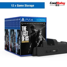 game Accessories for PS4/PS4 Slim/PS4 Pro Vertical Console Cooling Fan for PS4 Controller Charger Game Disk Storage Stand Tower