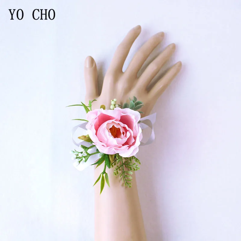 cuff bridesmaid bracelet flower wrist corsage  (8)