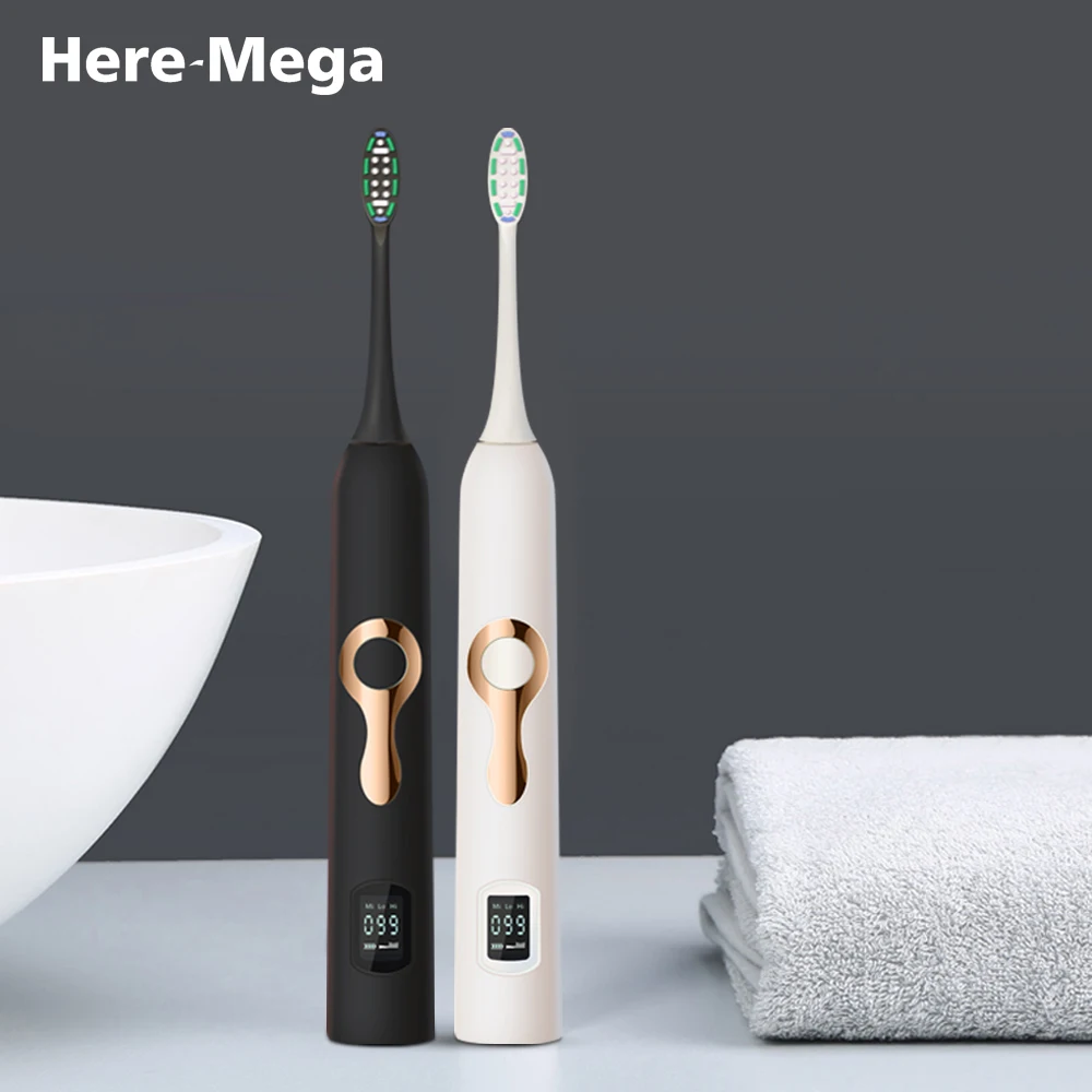 HERE MEGA Sonic Electric Toothbrush Ultrasonic Whitening Teeth Vibrator Tooth Brush Dental Care Oral Hygiene Washable LCD 608 HERE MEGA Sonic Electric Toothbrush Ultrasonic Whitening Teeth Vibrator Tooth Brush Dental Care Oral Hygiene Washable LCD 608