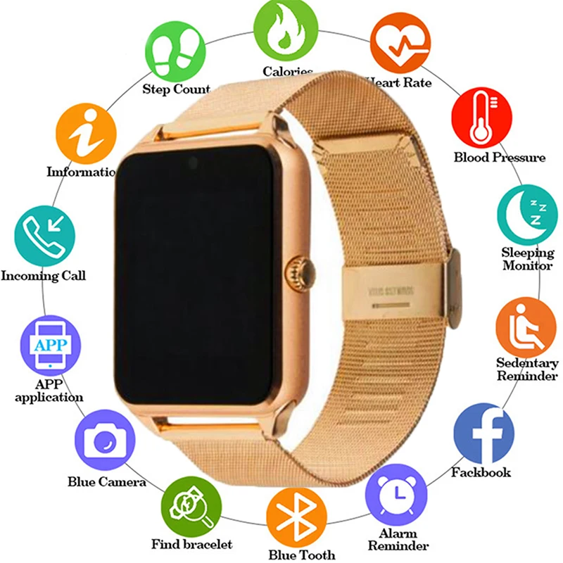 

Touch Screen Smart Watch Men IP68 Waterproof Bluetooth Sport Fitness Tracker Men Smartwatch for IOS Android Phone PK DZ09 V8 Y1