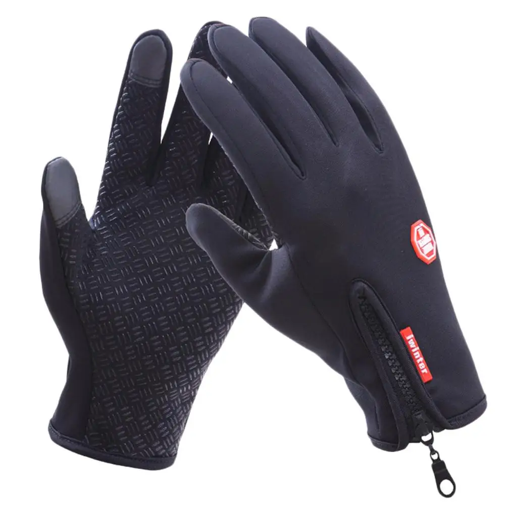 Женские и мужские водонепроницаемые перчатки для велоспорта, сноуборда, лыжные перчатки, перчатки для езды на велосипеде с сенсорным экраном, зимние, ветрозащитные, уличные Верховые перчатки - Цвет: 1