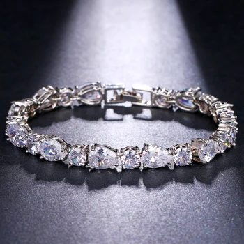 

EMMAYA Exquisite Gold Color Jewelry Teardrop CZ Crystal and Cubic Zircon Stone Setting Bracelet for Women Party Gift