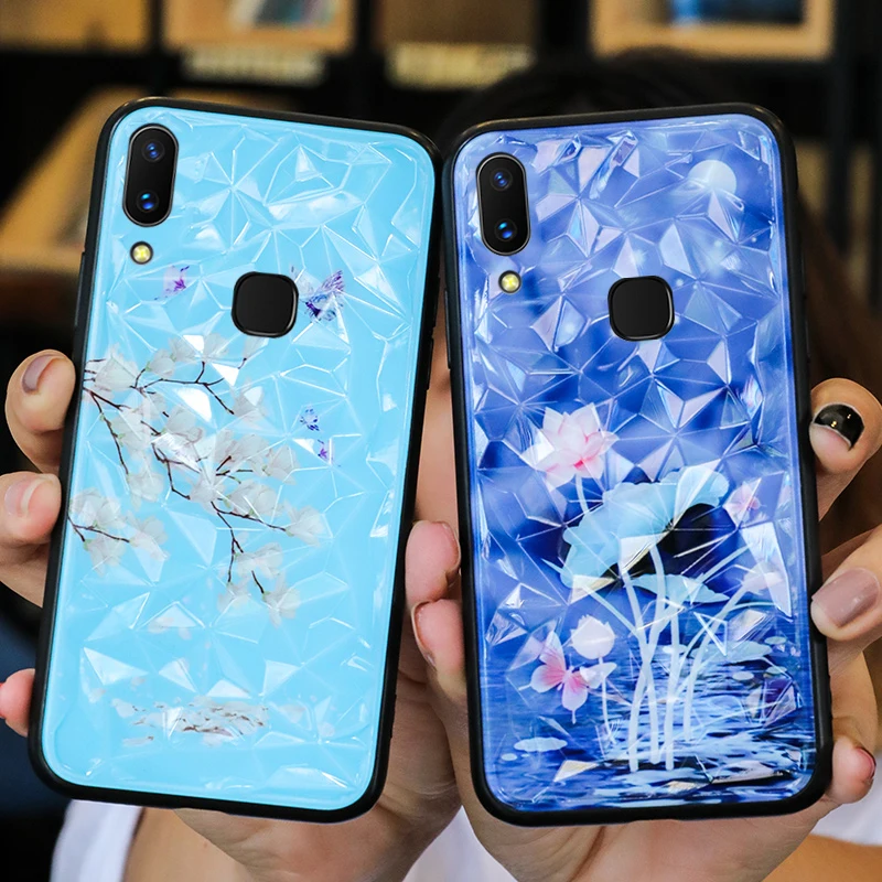 

3D Diamond Rhombic Texture Phone Case For Vivo Y66 Y71 Y75 Y83 Y85 Y93 Y95 Y91 Y97 V11 V11i X9 X20 Plus X21UD X23 X27 Back Cover
