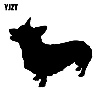 

YJZT 12.4*10.4CM Corgi Dog Funny Animal Window Stickers Classic Cartoon Motorcycle Decorative Decals C6-1762