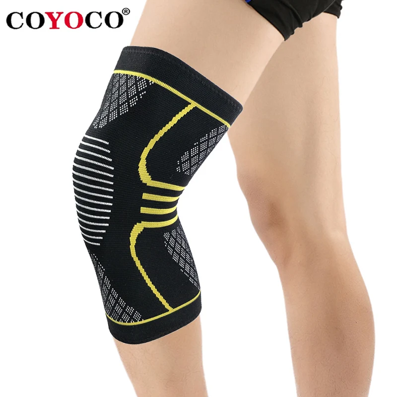 

1 Pcs Sport Knee Sleeve Support Protect Kneepad COYOCO Brand Fitness Running Cycling Braces Elastic Gym Knee Pad Warm Yellow