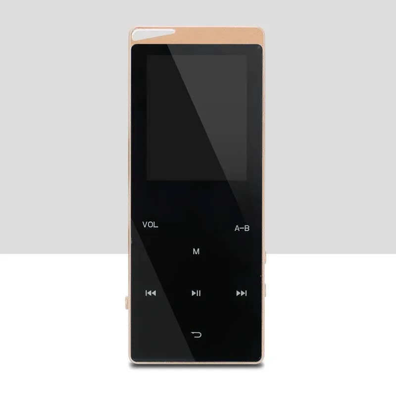 MP3-плеер Bluetooth музыкальный плеер сенсорный ключ Встроенный 8 Гб 16 Гб HiFi Металлический Мини Портативный Walkman с радио FM Запись MP4 - Цвет: Золотой