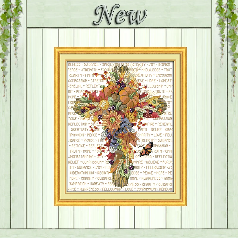 

Cross flower butterfly diy decor paintings counted printed on canvas DMC 14CT 11CT Cross Stitch Needlework Sets Embroidery kits