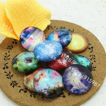 

Sweet Bell 25mm Galaxy Cabochons 10pcs Mystical Galaxy Milky Way Round Glass Dome Cabochon Flat Back Embellishments 9C1471