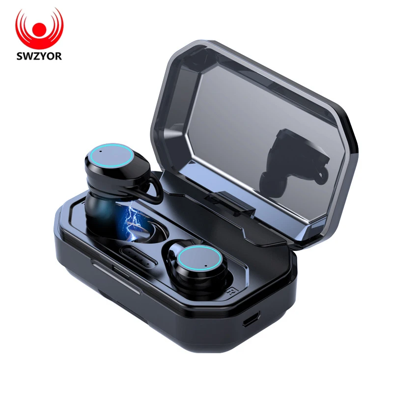 SWZYOR Wireless Earphones 5.0 Bluetooth 3D Beep bass IPX6 Outdoor