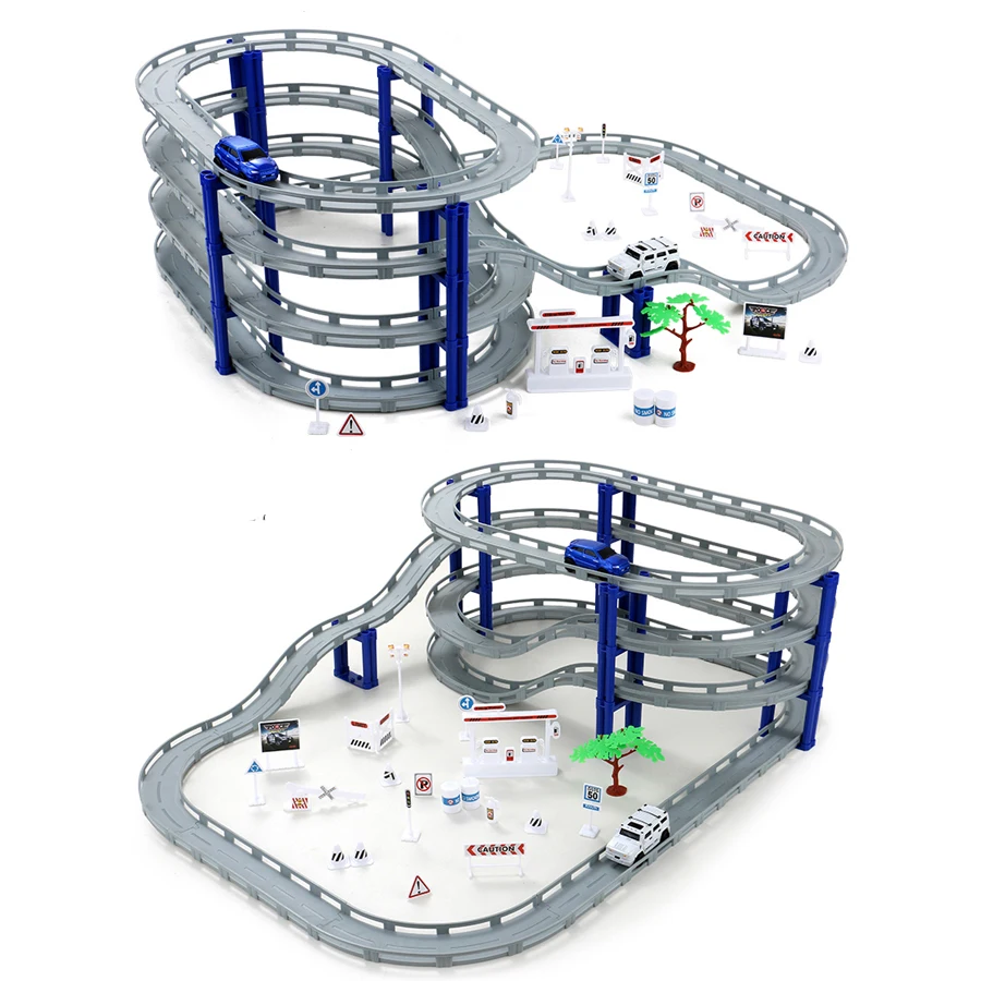 DIY мульти-трек вагон электронный гоночный автомобиль трек детская игрушка детская игра Мальчики Рождественский подарок Железнодорожный строительный блок развивающие игрушки