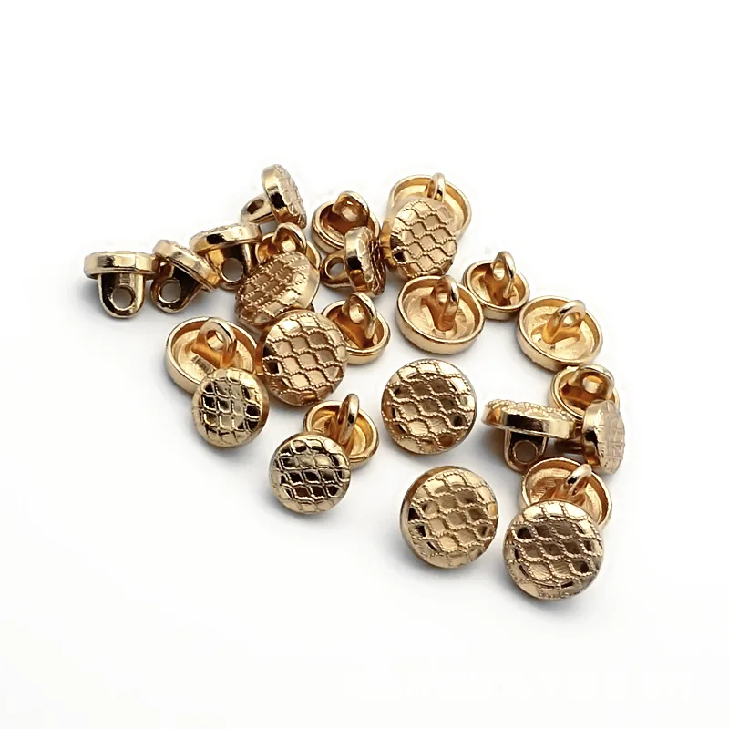 

8/10 mm Plating Metal Buttons Round Shank Buttons For Blouse Cardigan Multi-usage Clothing Repairing Sewing Materials Supply