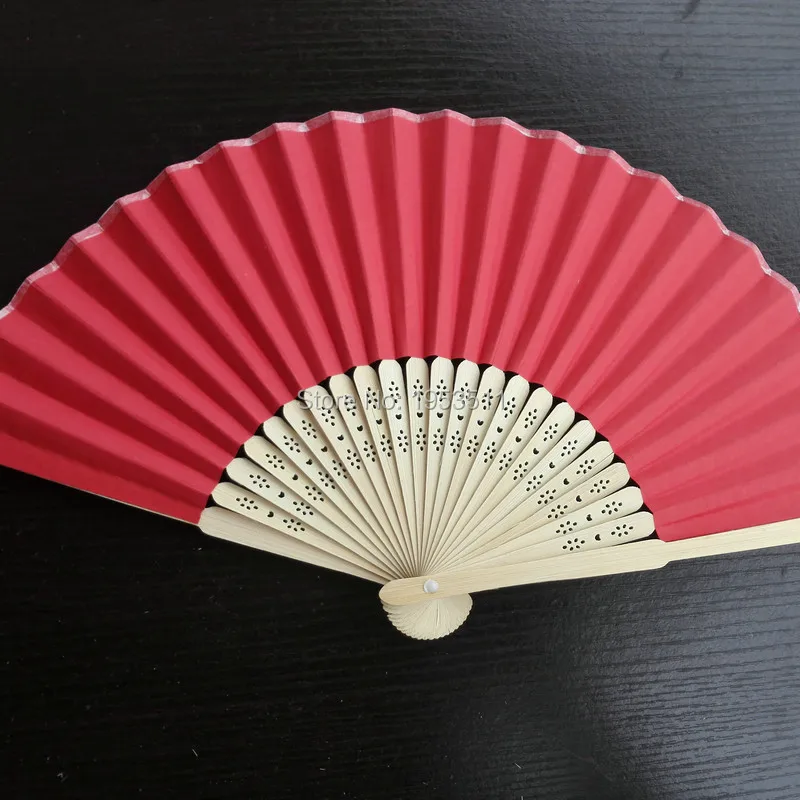 20Pcs/Lot Plain Red Paper Hand Fans for Wedding 21cm Paper Fans for