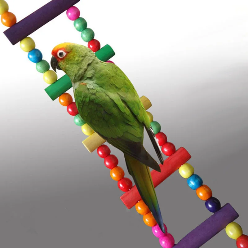 Buy 4 Steps Wooden Beads Ladder Bird Cage Funny Parrot Swing Climb Ladder Toys