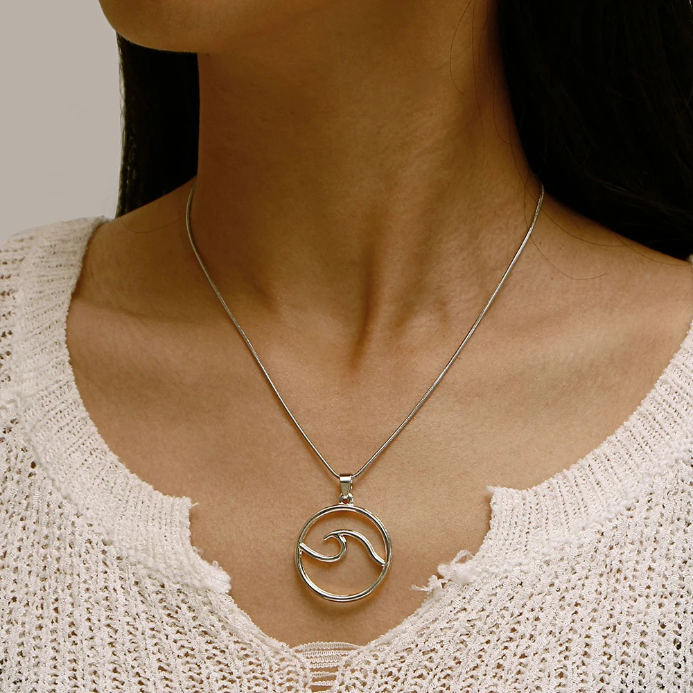 

Fashion necklace 2019 geometric style wave necklace women free wave clavicle choker jewelry