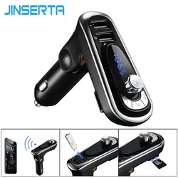 Jinserta fm-передатчиком Bluetooth Hands-Free Car Kit с двойной зарядное устройство usb MP3 плеер для iPhone Android смартфон поддержка TF