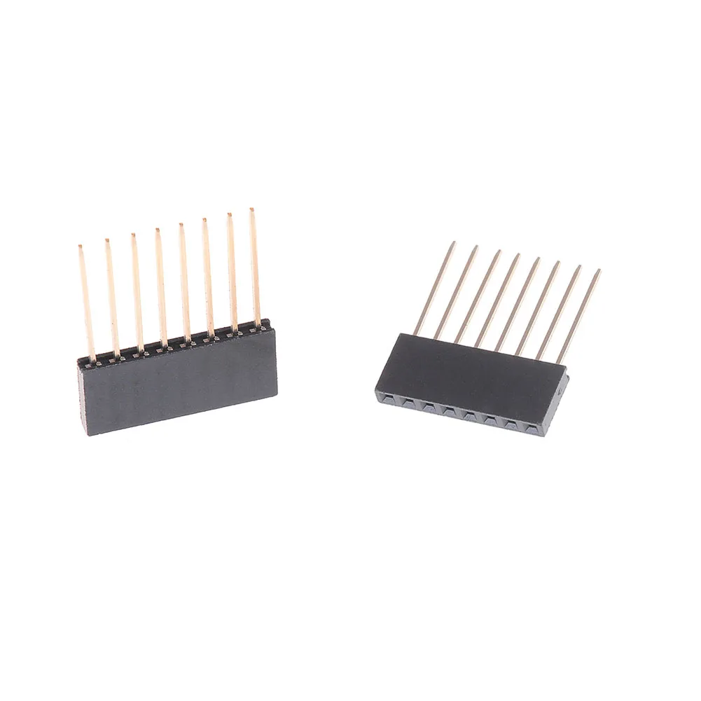 10pcs 8Pin 2.54 Female Stackable Tall Pin Header Connector Socket for Arduino 2.1cmx2.3cmx0.2cm