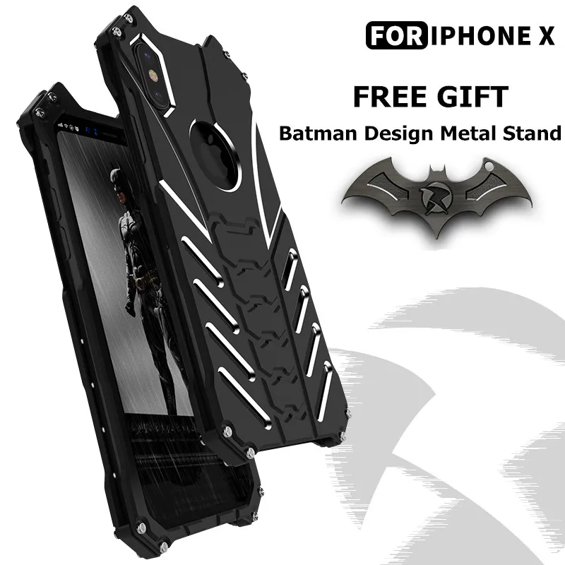

Batman Metal Case for iPhone X Slim Shockproof Rugged Military Aluminum Cover Shell with Edge Protection and Anti-Slip Side Grip