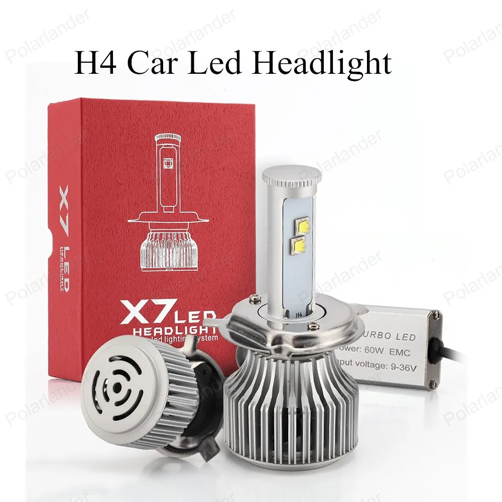 1 Pair 120w 9600lm 6000k X7 H13 Auto Car Led Headlight High Power