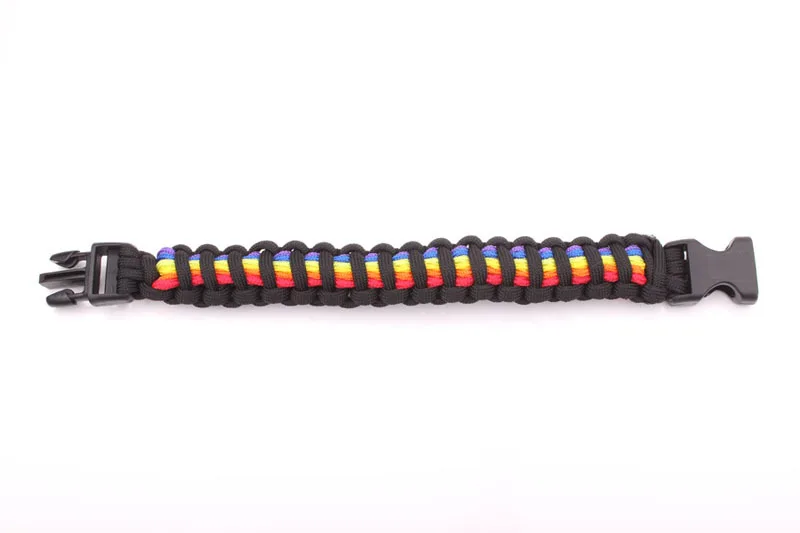 قوس قزح شريط سوار Paracord ، بقاء سوار في الهواء الطلق التخييم سريعة الإصدار سوار. تسلق التخييم بقاء المعدات