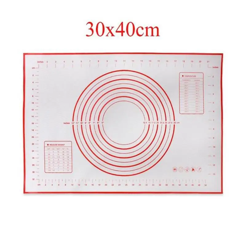 40x30 см силиконовый коврик для выпечки с антипригарным покрытием подкладка для замешивания теста силиконовый коврик лист Стекло волокна прокатки для торта Кухня Accersseries CFA2167 - Цвет: 40x30cm