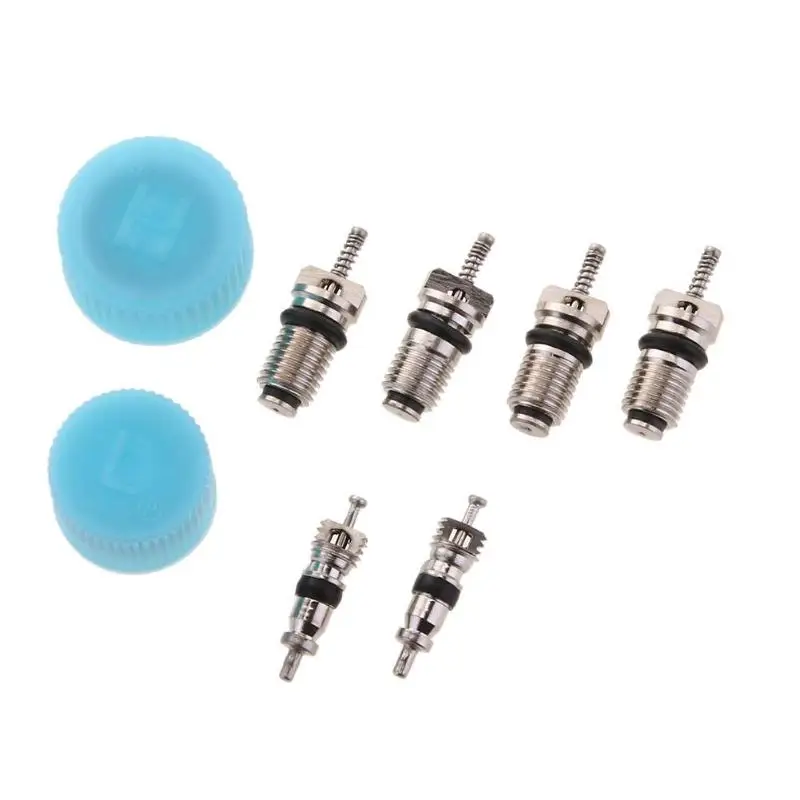 

8 in 1 Car A/C System Caps+Valve Core Air Conditioning Refrigerant Dust Cover Service Rapid Seal Kit Air Conditioning Accessory