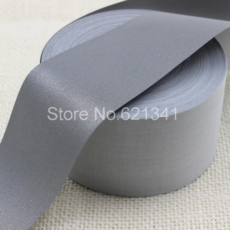 10mt Length Hi Visibility Reflective Sew On Silver Grey Tape 50mm Wide 