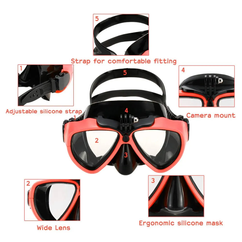 1 шт. маска для подводного плавания для взрослых подводное плавание дайвинг закаленное стекло Спортивная маска для воды очки с чехлом