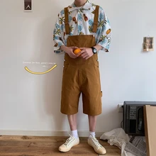 Разноцветные модные короткие велотрусы тренд дикие мужские Свободные Комбинезоны Молодежный красивый комбинезон