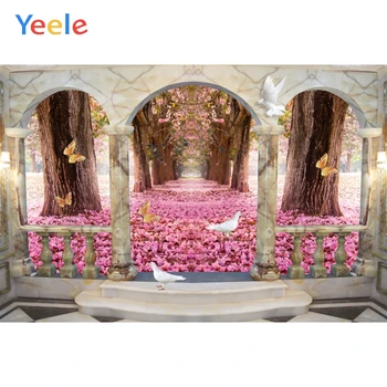 

Yeele Arch Marble Door Forest Petal Road Butterfly Photography Backgrounds Customized Photographic Backdrops for Photo Studio