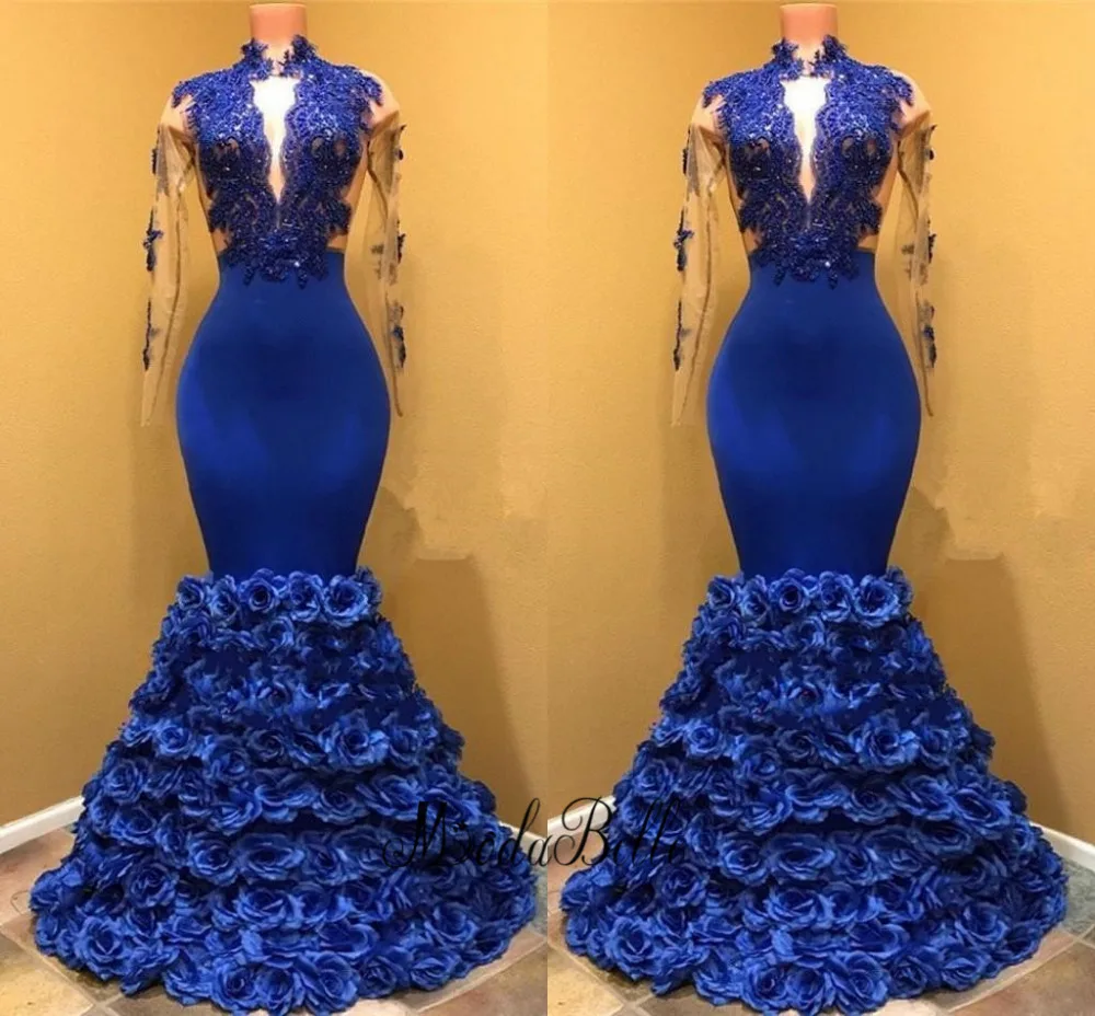 2018-high-neck-royal-blue-mermaid-prom-dresses-with-seer-long-sleeves-appliques-rose-flowers-formal-evening-party-gowns_