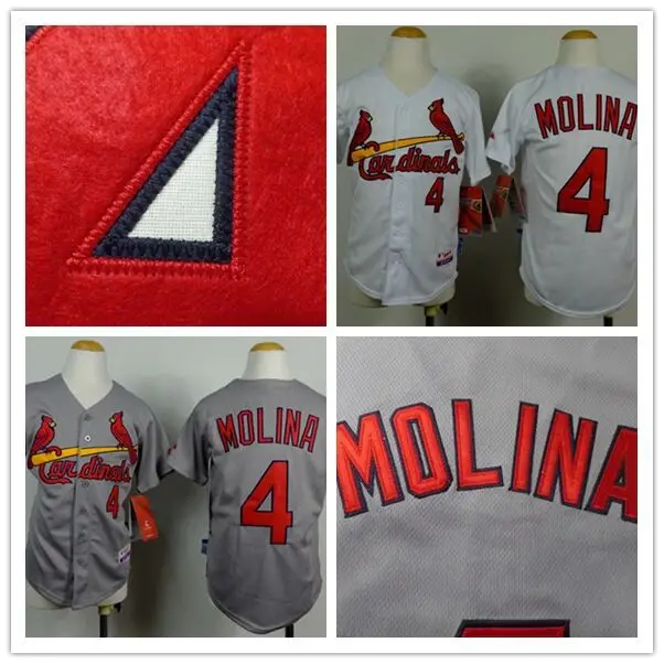 4 Yadier Molina jersey youth kids custom St.Louis Cardinals baseball jerseys stitchwork 