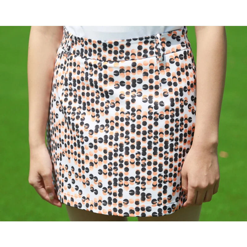 Женская Спортивная юбка в горошек Skort двухслойная трапециевидная для гольфа