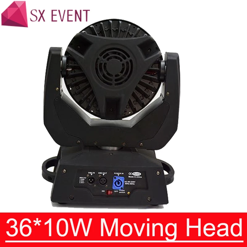 Светодиодный 36 светодио дный 10 Вт Zoom Wash Moving Head Light 36x10 Вт RGBW 4светодио дный В1 светодиодный движущаяся головка Zoom Wash Light Quad Stage Lighting DJ Вечерние