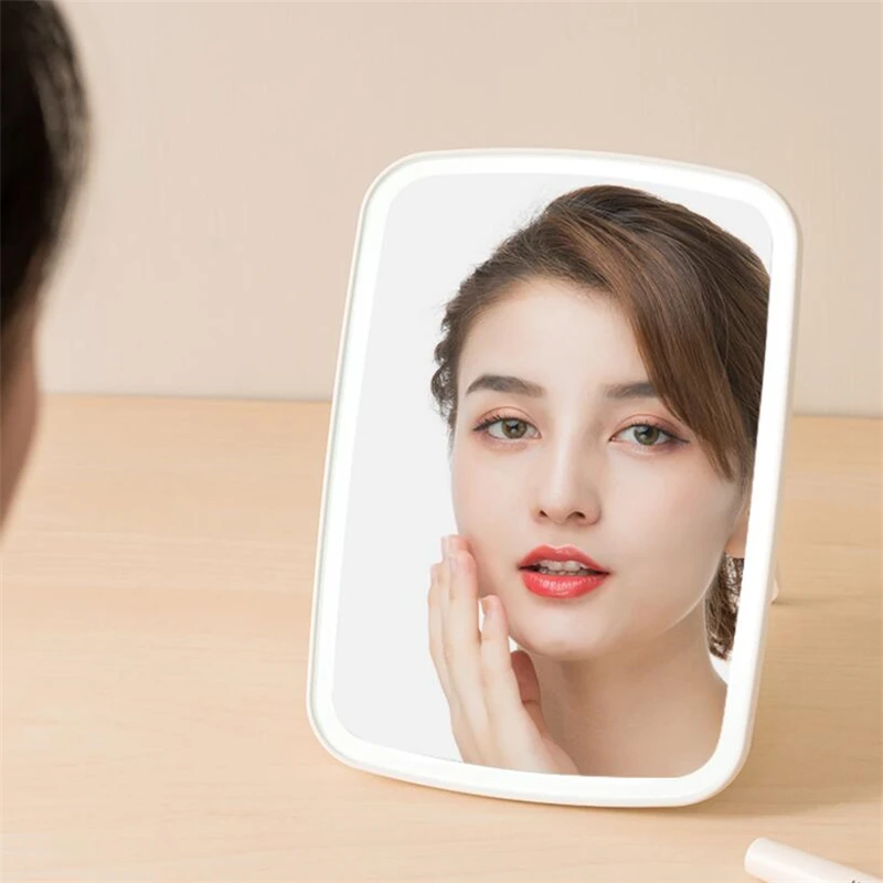 

xiaomi Makeup Mirror with LED Cosmetic Mirror with Touch Dimmer Switch Battery Operat Stand for Tabletop Bathroom Bedroom Travel