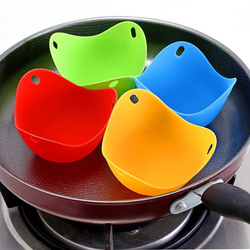 

Oneoeny 1/4pc Egg Poachers Silicone Egg Cooker Kitchen Tools Pancake Cookware Bakeware Steam Eggs Plate Tray Healthy Egg Pancake