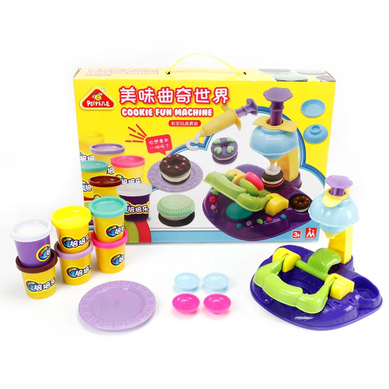 

Cookie Fun Machine 6pcs/set Color Ultralight Clay High Quality Slime Toys Modeling Clay Plasticine DIY Craft Silly Putty For Kid