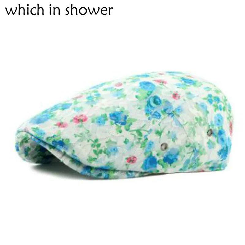 floral flat cap