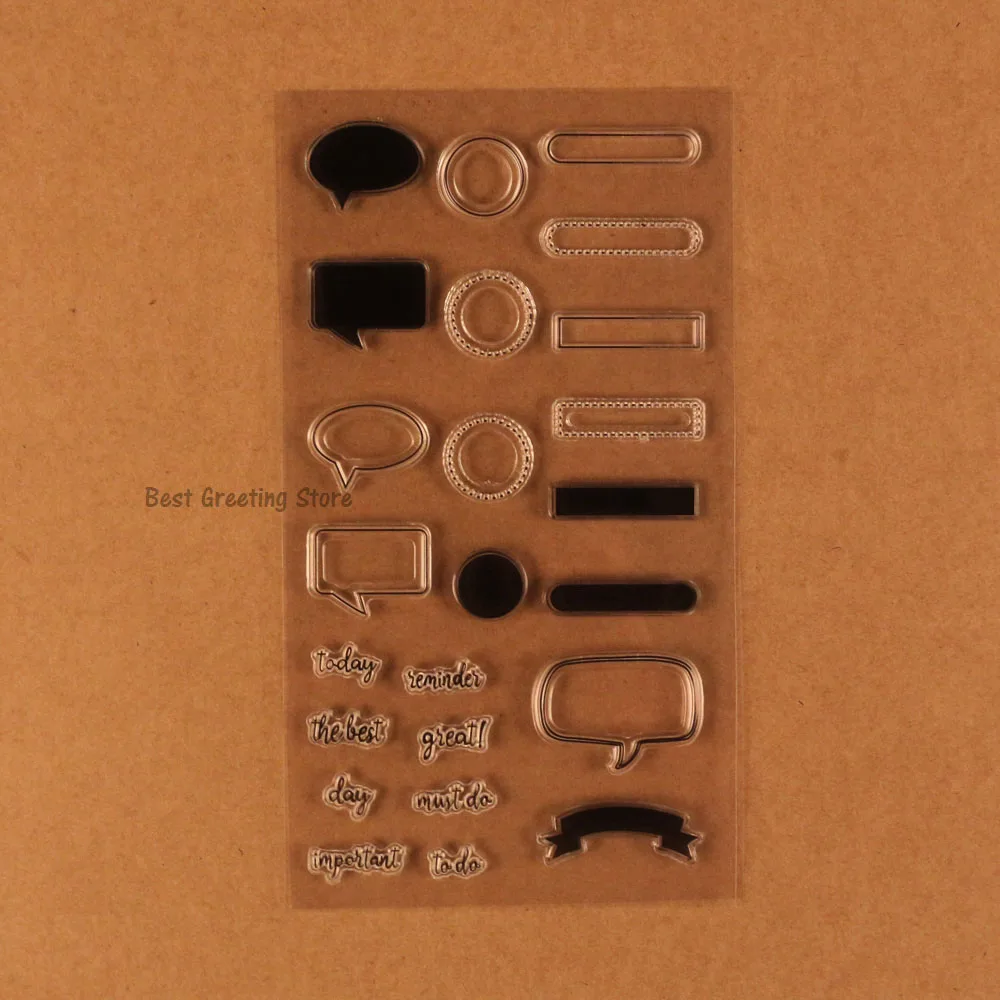 

office blank frame stamps round frame talking bubble clear stamps bullet journal planner stamps