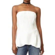 Стиль нет. T150 сексуальное платье без бретелек Дамы Белый Топ без рукавов