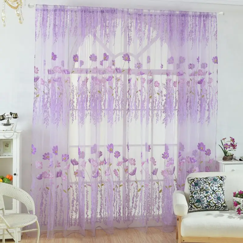 Cortinas para la cocina cortinas de tul para dormitorio sala de estar tela Voile ventana cortinas dormitorio tulipán balcón sombreado Cortinas para la cocina cortinas de tul para dormitorio sala de estar tela Voile ventana cortinas dormitorio tulipán balcón sombreado