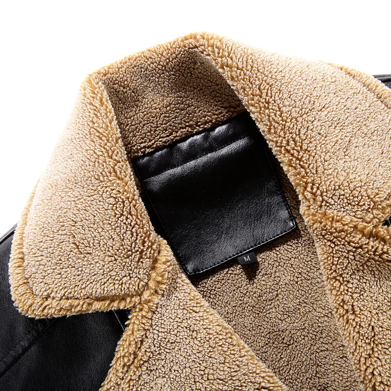 FGKKS брендовая мужская мотоциклетная кожаная куртка зимняя куртка мужская Толстая теплая верхняя одежда мужская кожаная куртка