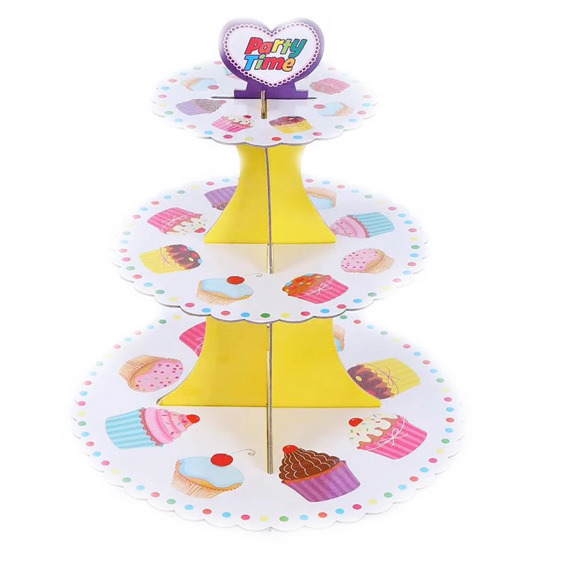 

1set Sweet Food Theme Cake Holder Cupcake Stand Kids Birthday Party Decoration Supplies Cardboard Candy Bar Cake Stand