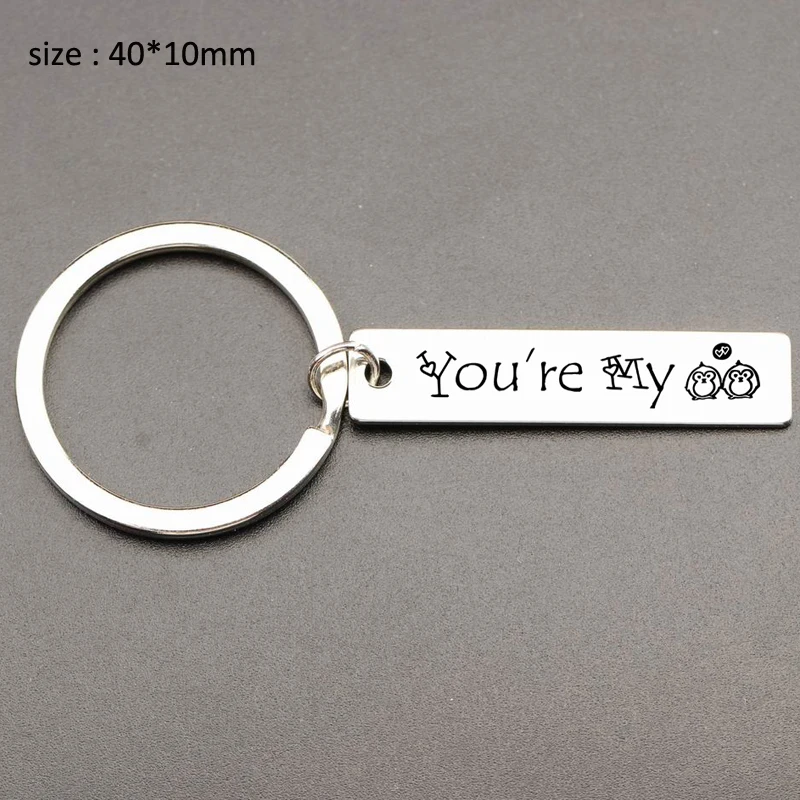

Fashion Stainless Steel Keychain Engraved You Are My Penguin For Joke Valentines Girlfriend Vogue Gift Key Ring Holder Tag