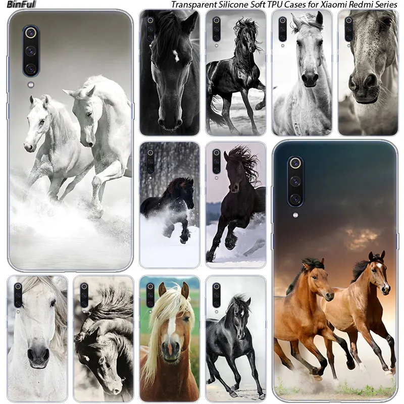 

Hot Horses Running Silicone Case For Xiaomi Pocophone F1 9T 9 9SE 8 A2 Lite A1 A2 Mix3 Redmi K20 7A Note 4 4X 5 6 7 Pro S2 Cover