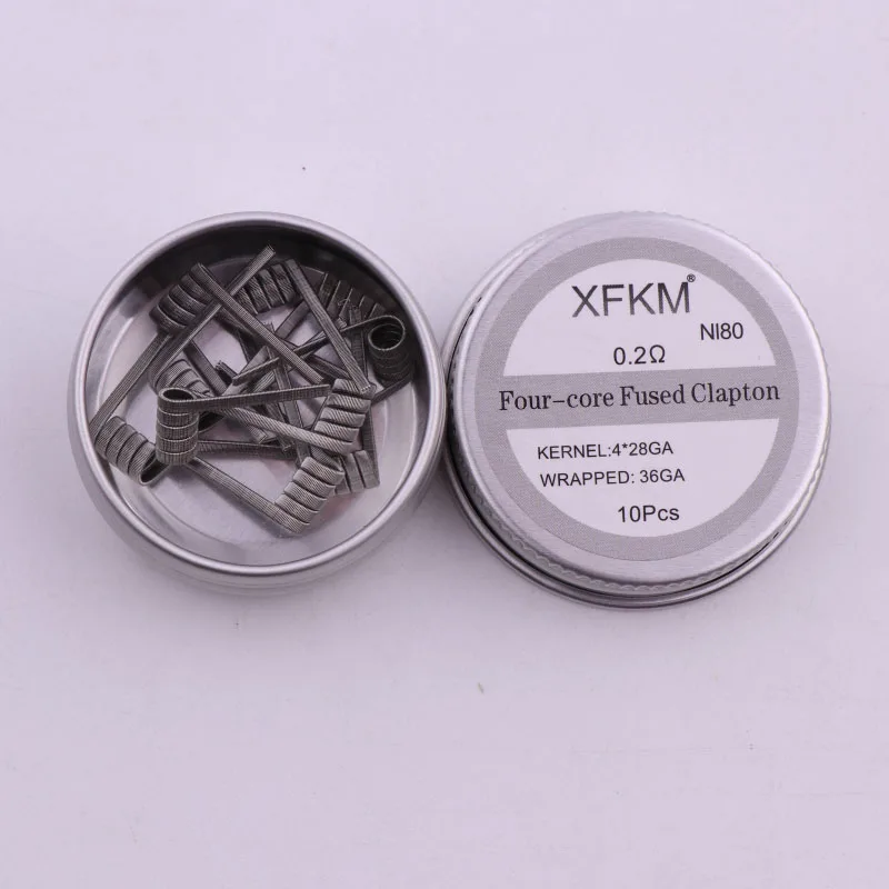 Xfkm 10 шт. Alien Clapton vape Отопление провода предварительно собранный Койл NI80 SS316L A1 готовых Обёрточная бумага катушки DIY RDA РБА RTA проекты