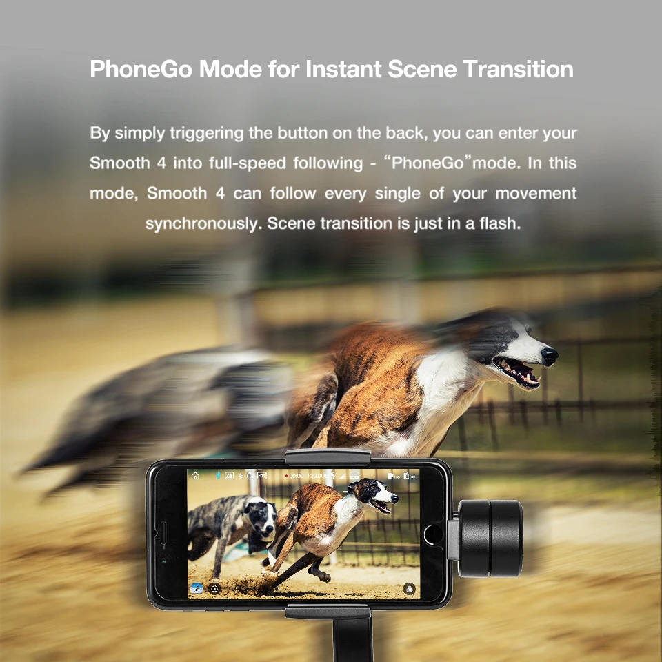 Zhiyun SMOOTH 4 3-Axis Handheld Gimbal Stabilizer for Smartphone action camera phone Portable iPhon