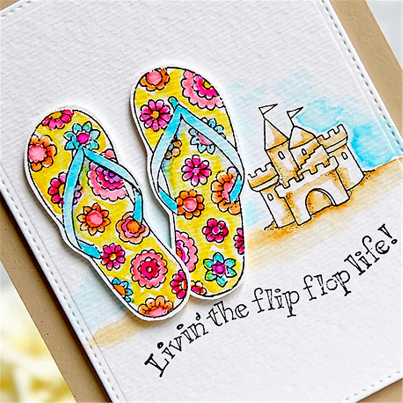 

Naifumodo Flip Flop Dies for DIY Scrapbooking Sand drag Metal Cutting Dies Card Making Craft Embossing Stencil New Arrival 2019